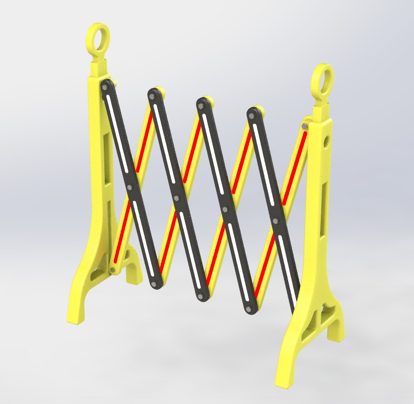 可折叠围栏结构3D图纸 Solidworks设计